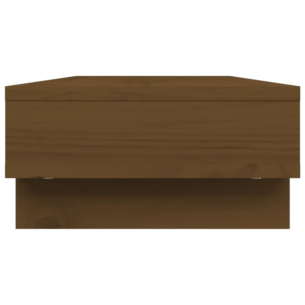 vidaXL Monitor Stand Honey Brown 60x27x14 cm Solid Wood Pine