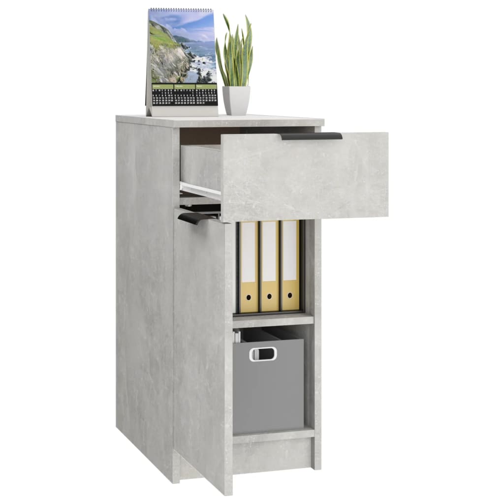 vidaXL Desk Cabinet Concrete Grey 33.5x50x75 cm Engineered Wood