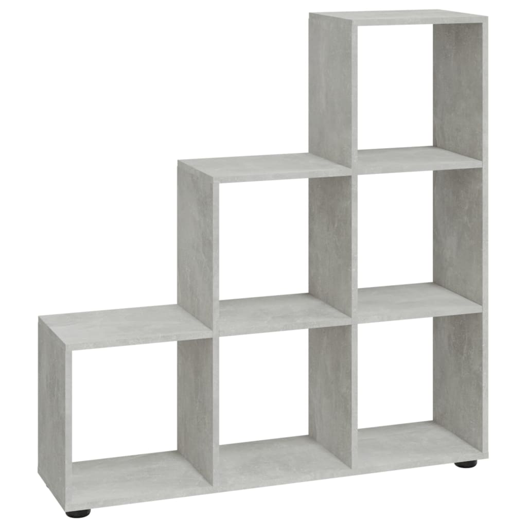 vidaXL Staircase Bookcase Concrete Grey 107 cm Engineered Wood