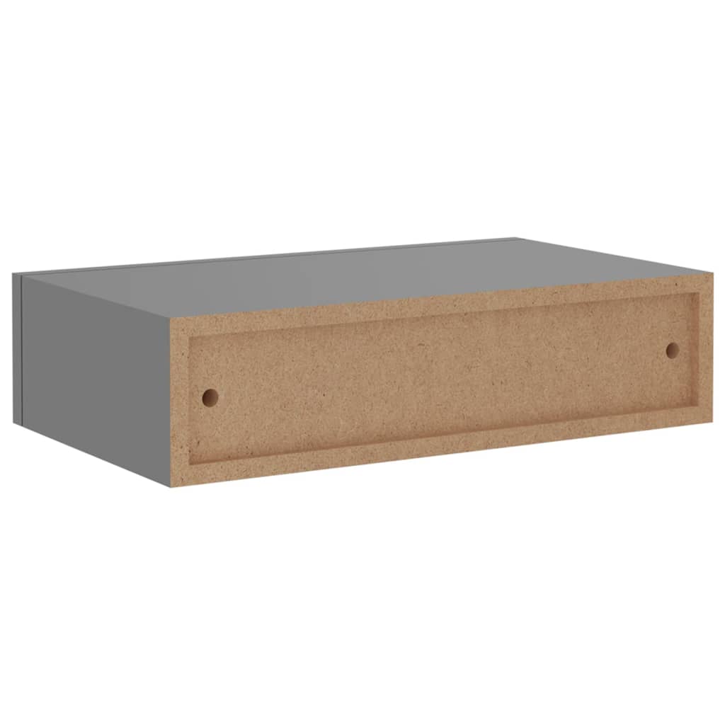 vidaXL Wall-mounted Drawer Shelf Grey 40x23.5x10cm MDF