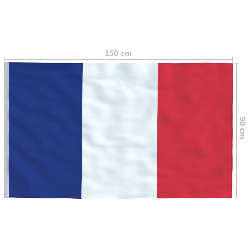 vidaXL France Flag and Pole Aluminium 4 m