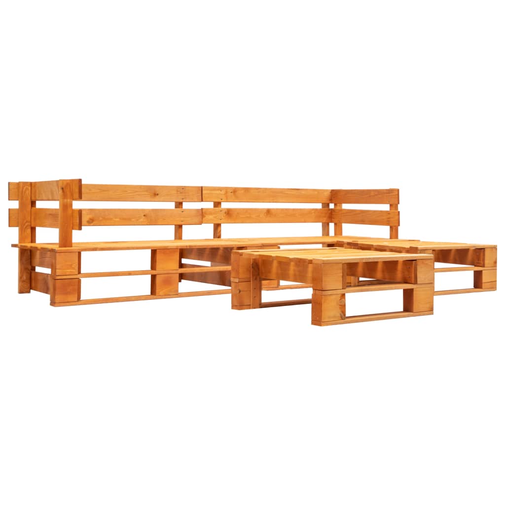 vidaXL 4 Piece Garden Pallet Lounge Set Wood Honey Brown
