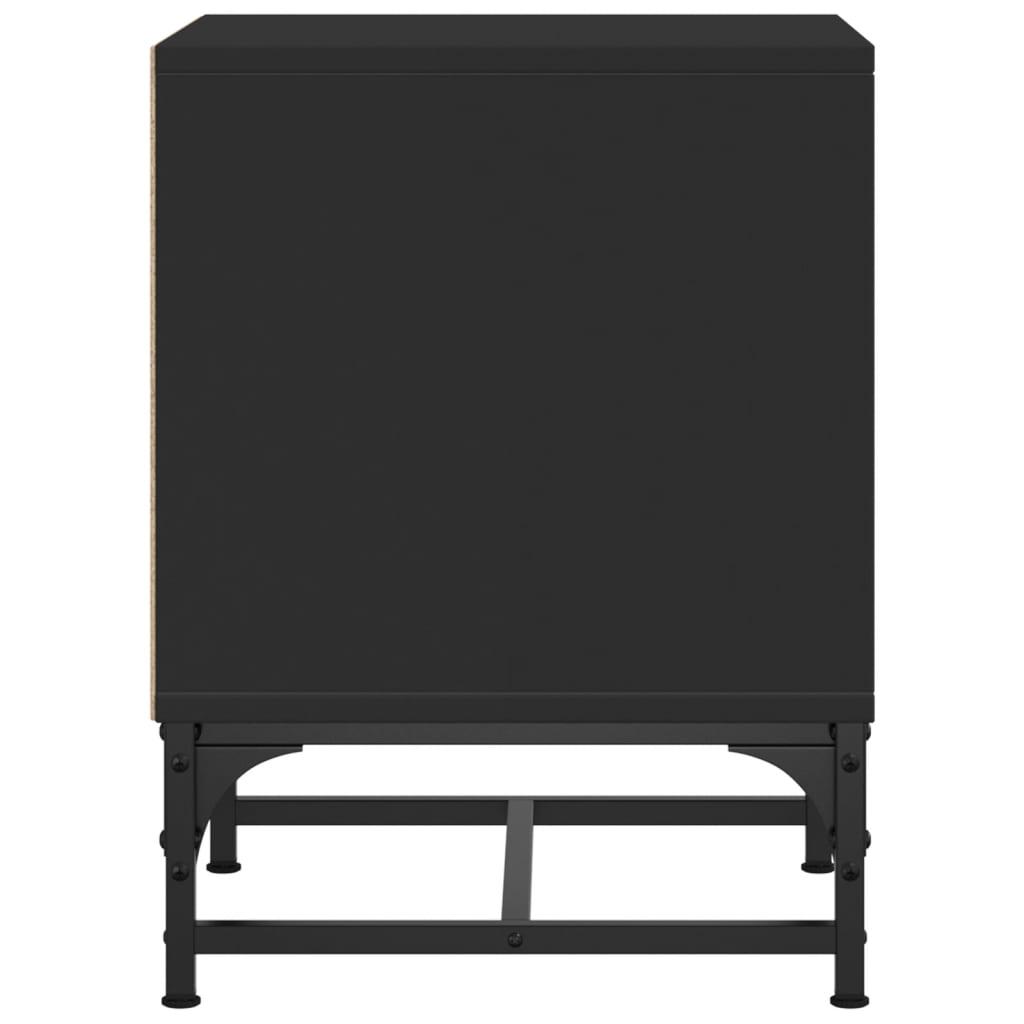 vidaXL Bedside Cabinet with Glass Door Black 35x37x50 cm