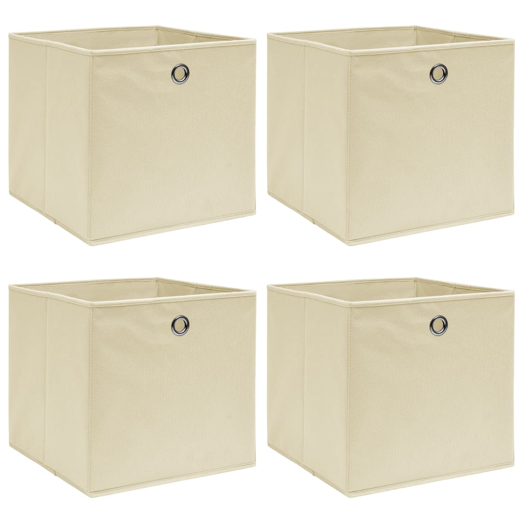 vidaXL Storage Boxes 4 pcs Cream 32x32x32 cm Fabric