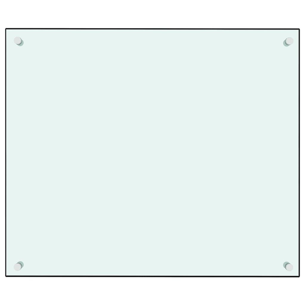 vidaXL Kitchen Backsplash White 70x60 cm Tempered Glass