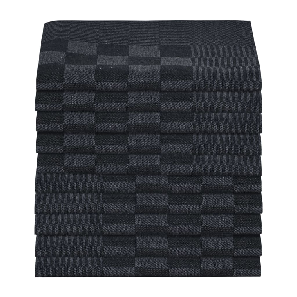vidaXL Kitchen Towels 10 pcs Black and Grey 50x70 cm Cotton