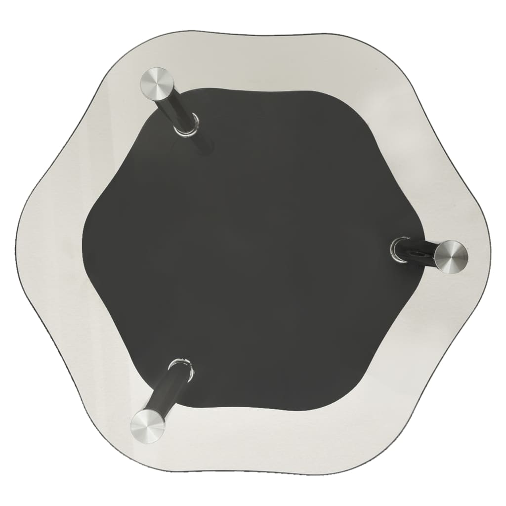 vidaXL 2-Tier Side Table Transparent & Black 38x38x50cm Tempered Glass