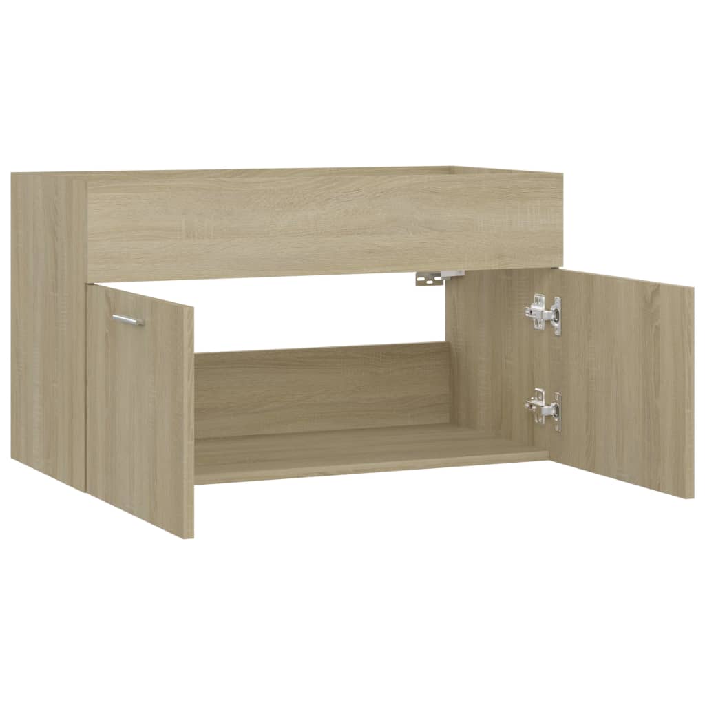 vidaXL Sink Cabinet Sonoma Oak 80x38.5x46 cm Engineered Wood