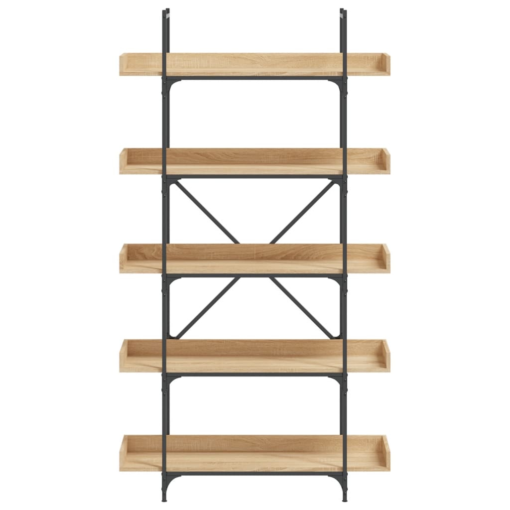 vidaXL Bookcase 5-Tier Sonoma Oak 100x33x180.5 cm Engineered Wood