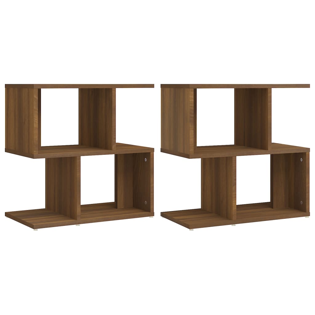 vidaXL Bedside Cabinets 2 pcs Brown Oak 50x30x51.5 cm Engineered Wood