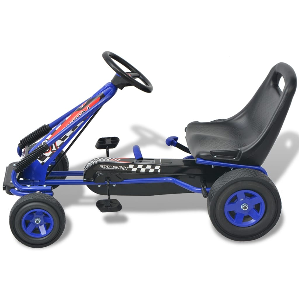 vidaXL Pedal Go Kart with Adjustable Seat Blue
