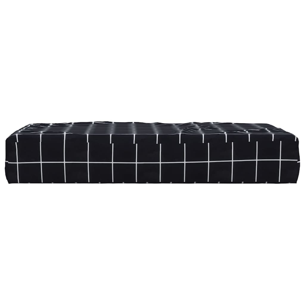 vidaXL Pallet Cushion Black Check Pattern 60x60x8 cm Oxford Fabric