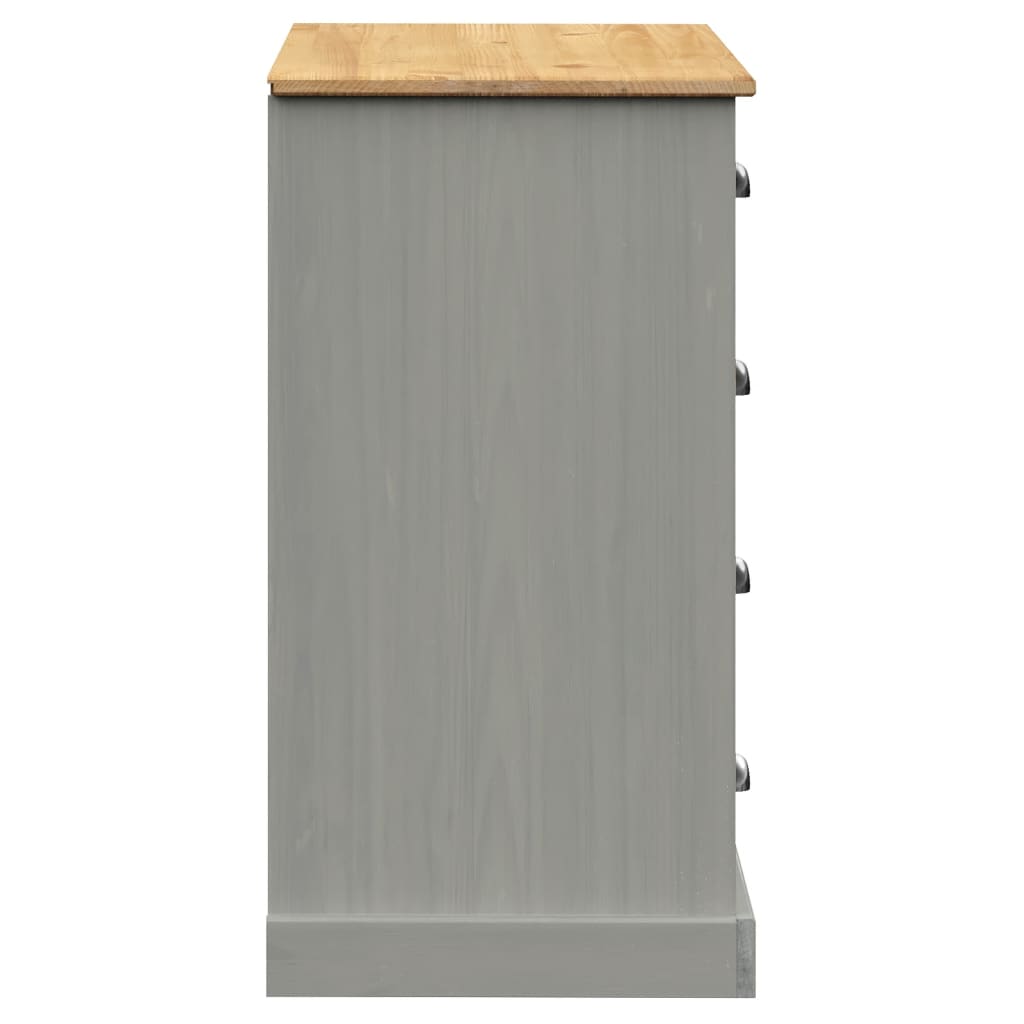 vidaXL Sideboard with Drawers VIGO 113x40x75 cm Grey Solid Wood Pine