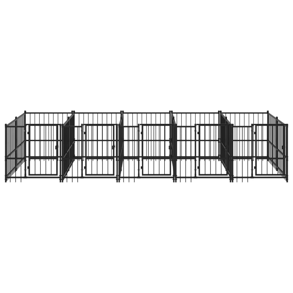 vidaXL Outdoor Dog Kennel Steel 9.38 m²