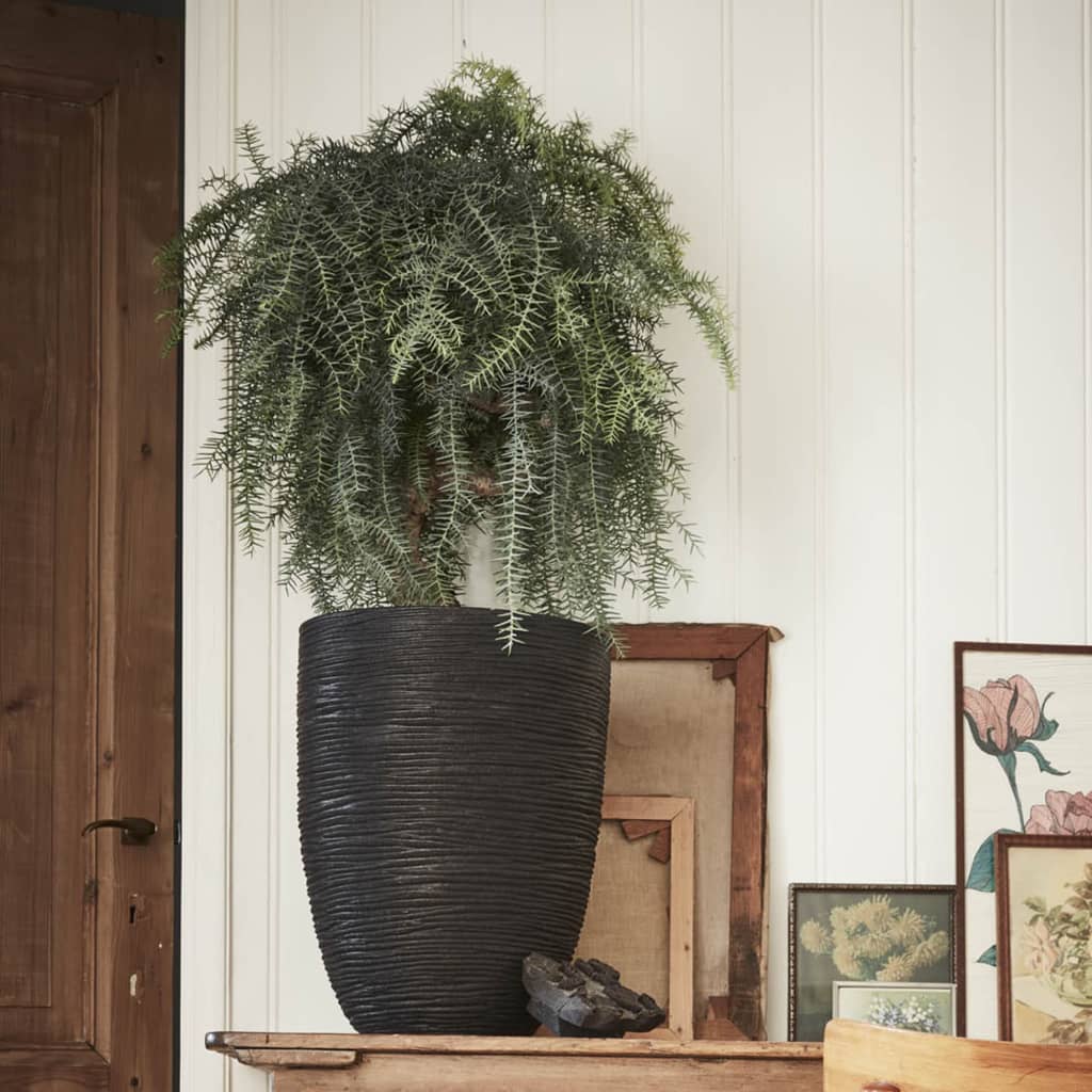 Capi Vase Nature Rib Elegant Low 36x47 cm Black KBLR782