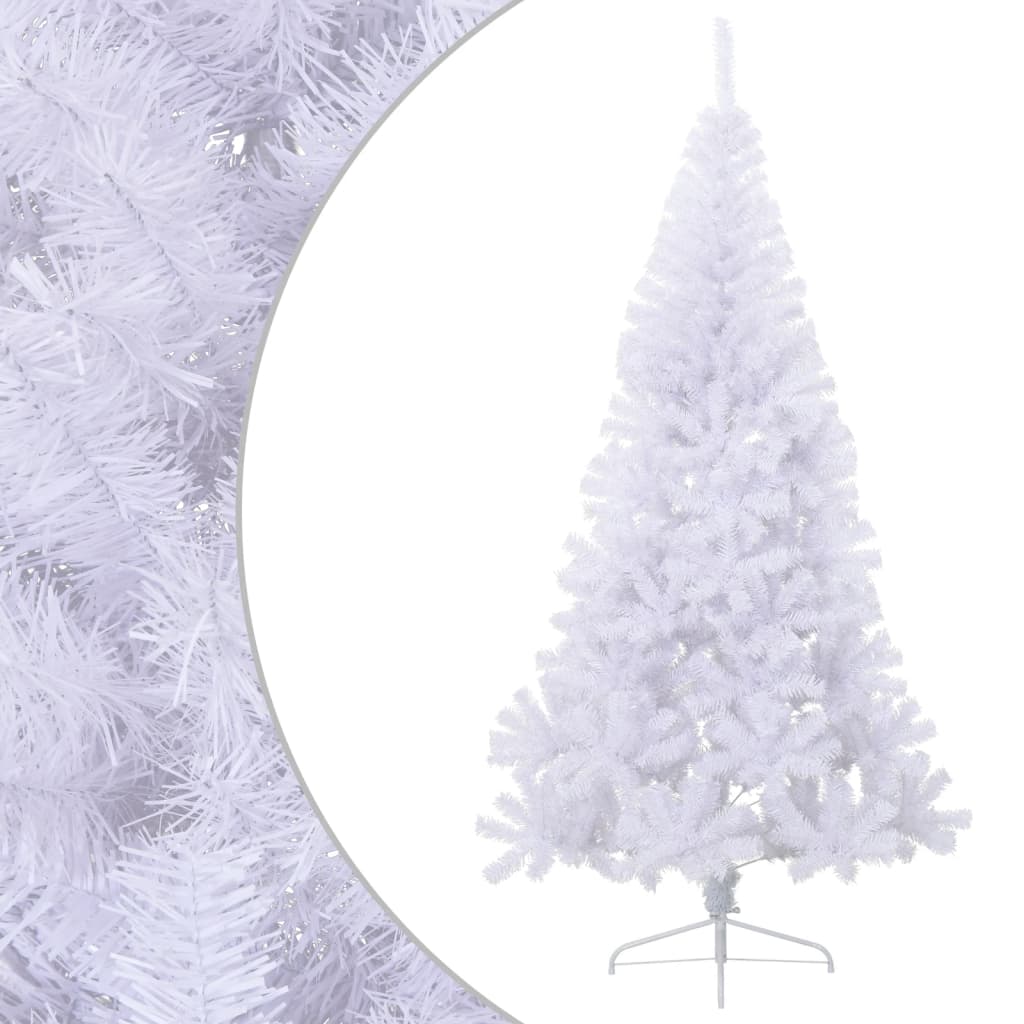 vidaXL Artificial Half Christmas Tree with Stand White 210 cm PVC