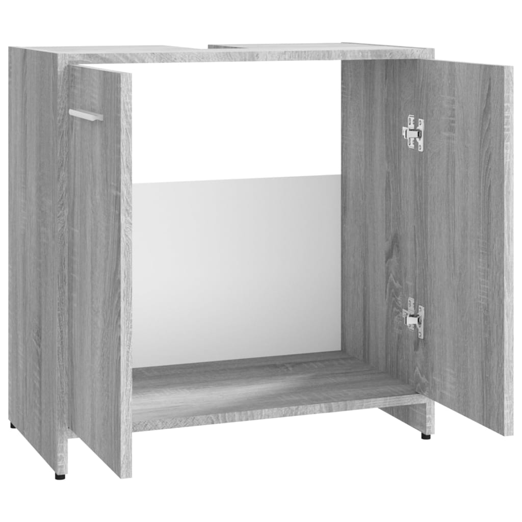 vidaXL Bathroom Cabinet Grey Sonoma 60x33x60 cm Engineered Wood