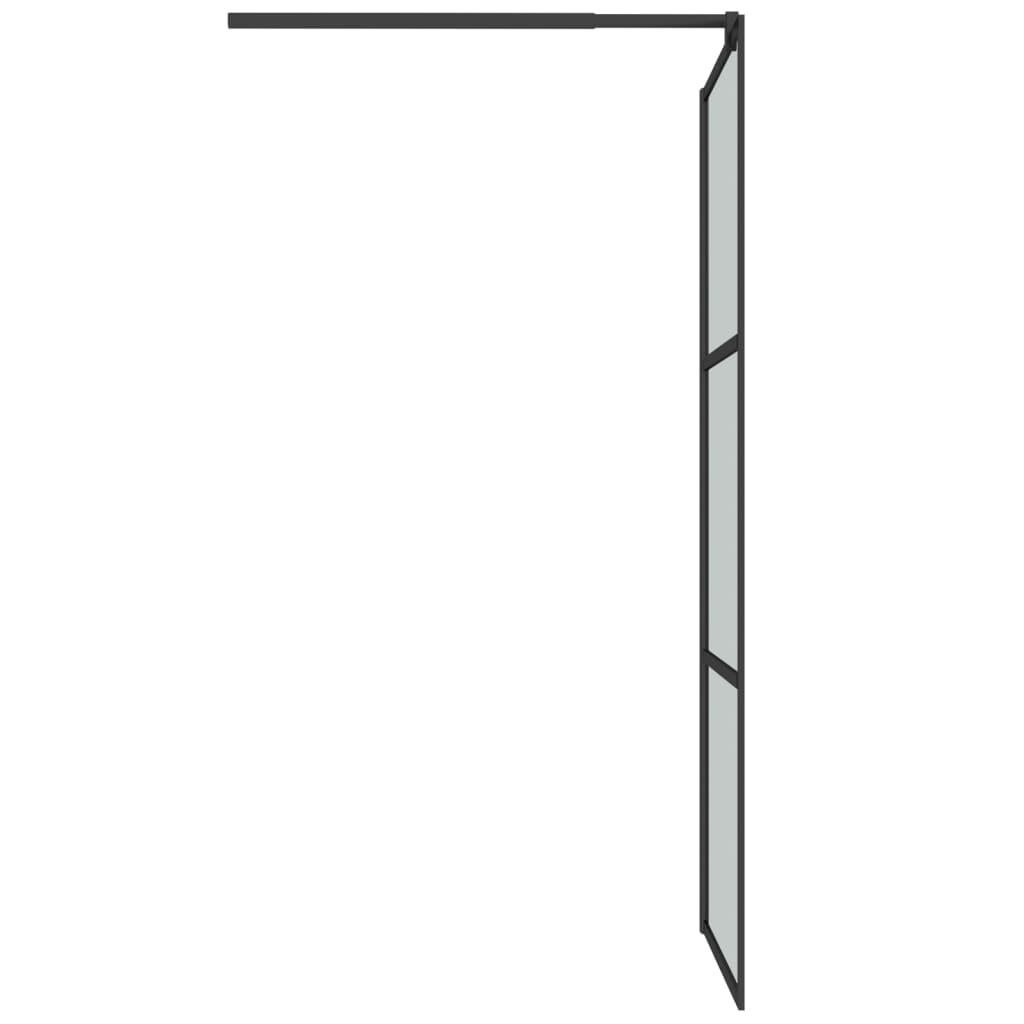 vidaXL Walk-in Shower Wall 80x195cm Dark ESG Glass Black
