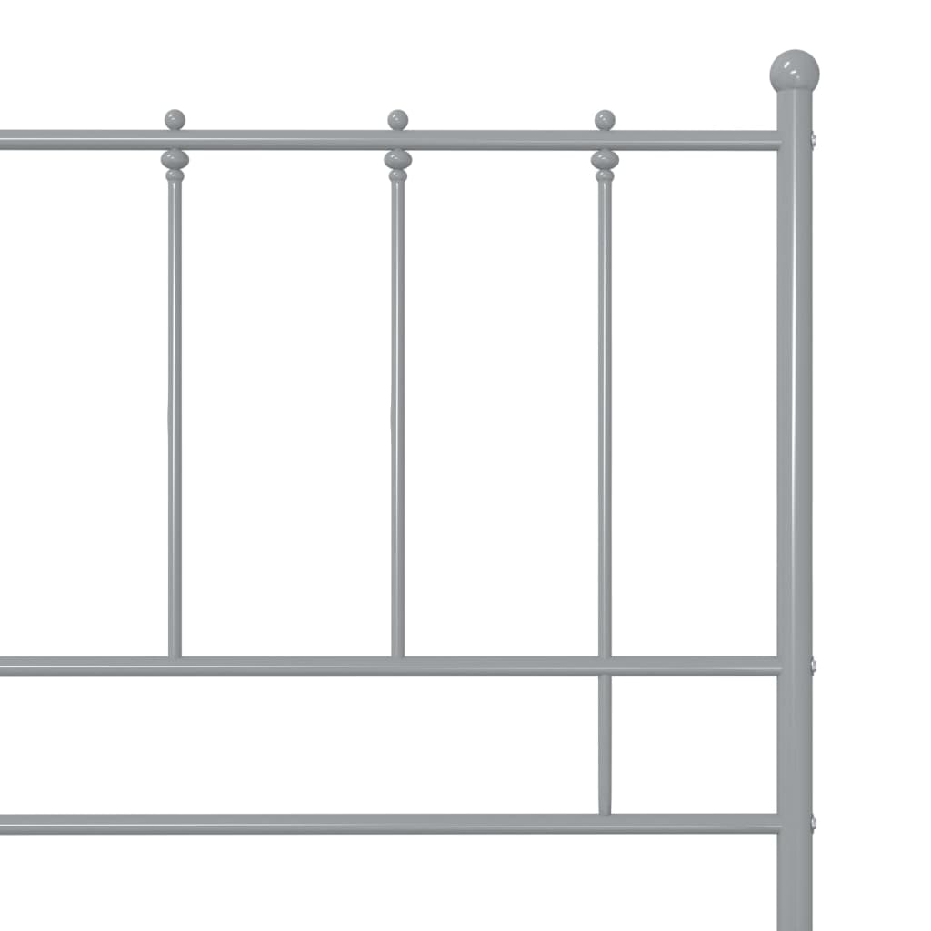 vidaXL Bed Frame Grey Metal 90x200 cm