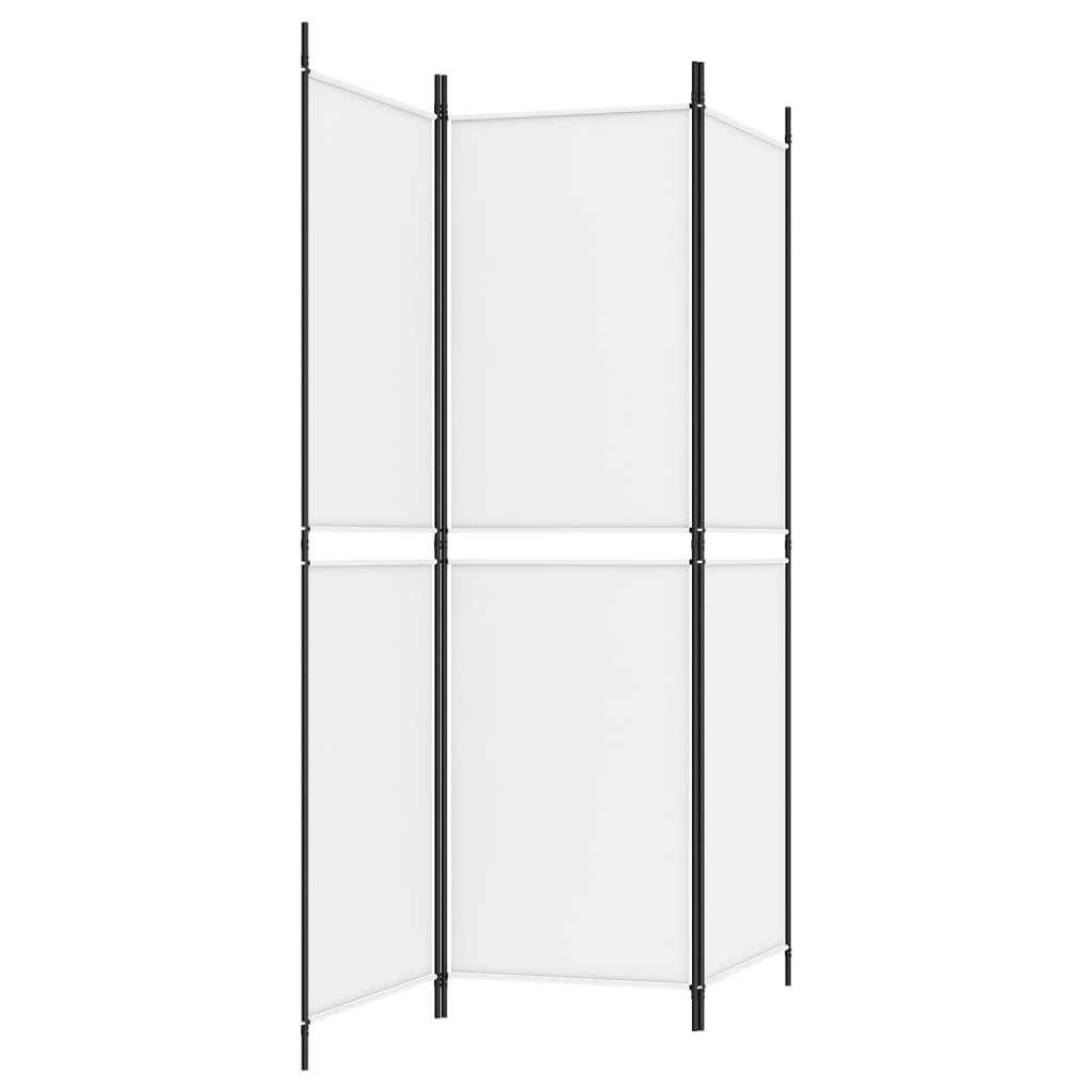 vidaXL 3-Panel Room Divider White 150x180 cm Fabric