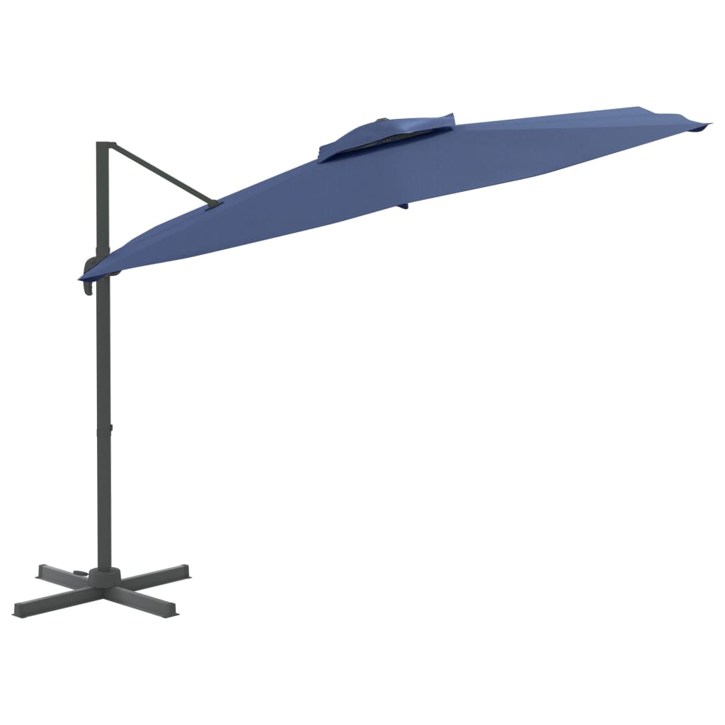 vidaXL Double Top Cantilever Umbrella Azure Blue 400x300 cm