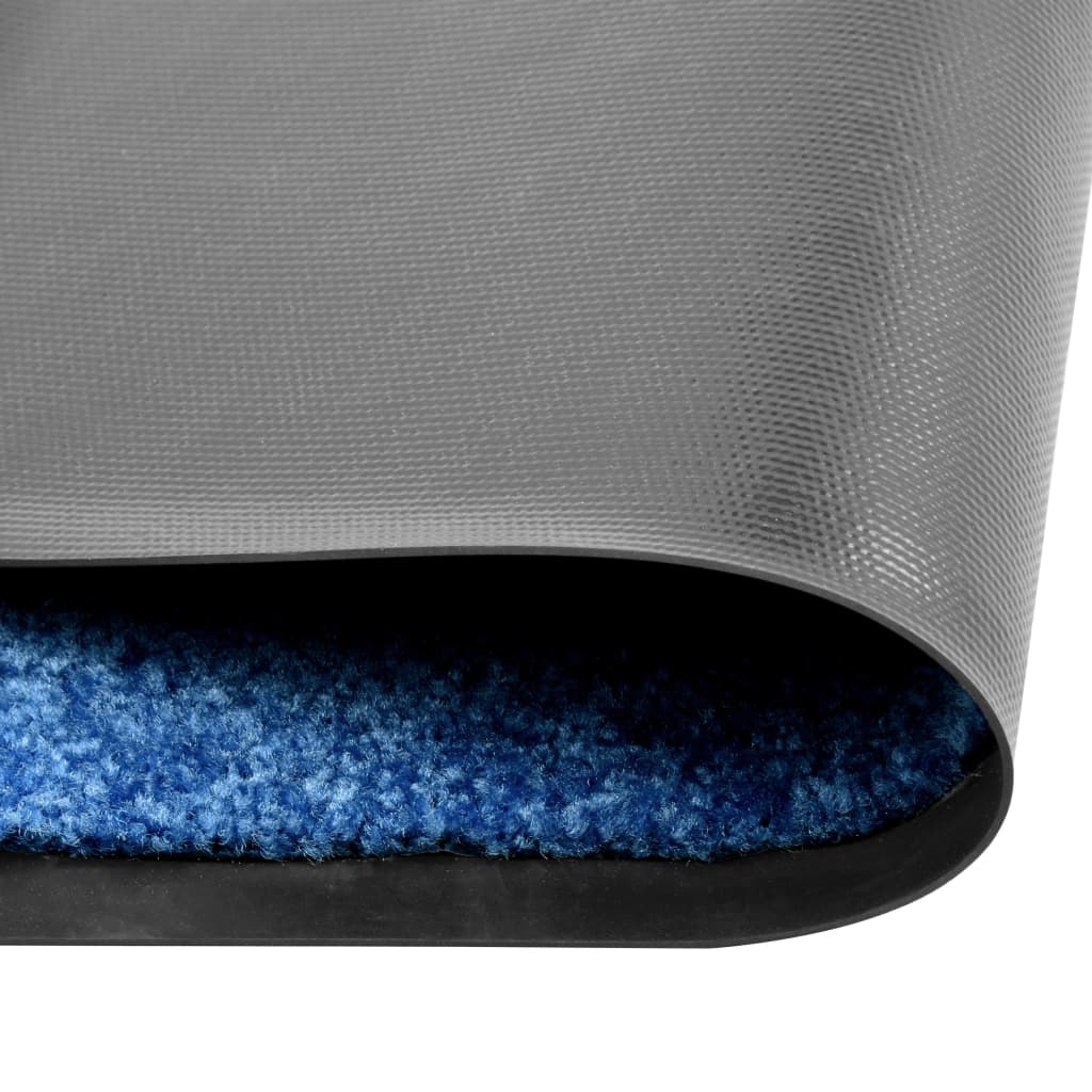 vidaXL Doormat Washable Blue 60x90 cm