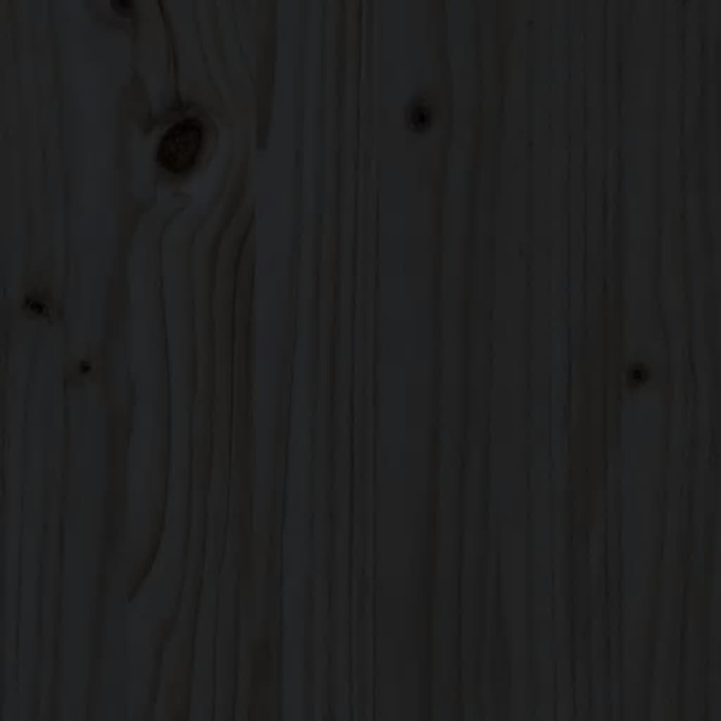 vidaXL Bed Headboard Black 204x3x81 cm Solid Wood Pine