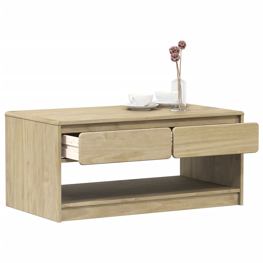 vidaXL Coffee Table SAUDA Oak 99x55x45 cm Solid Wood Pine