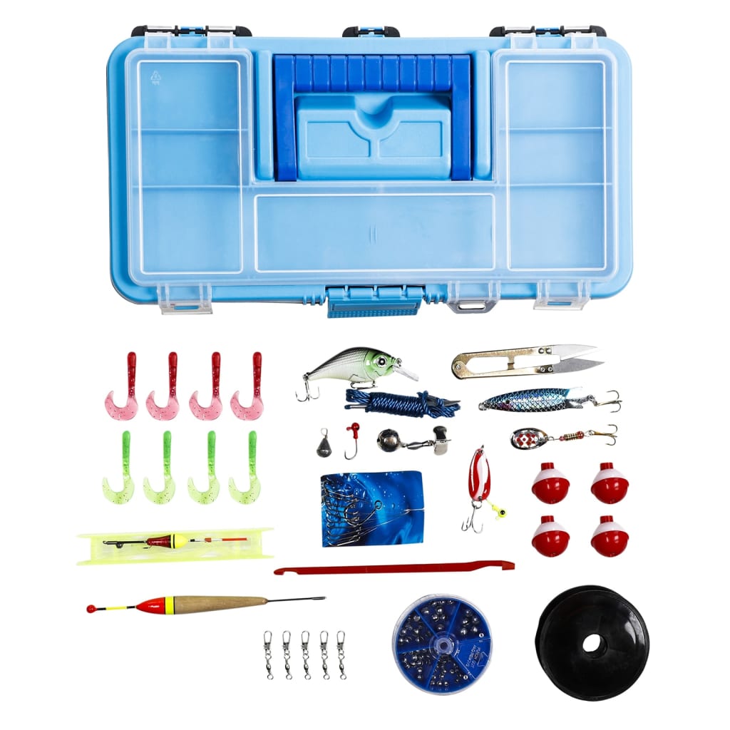 HI 42 Piece Fishing Case with Handle Blue