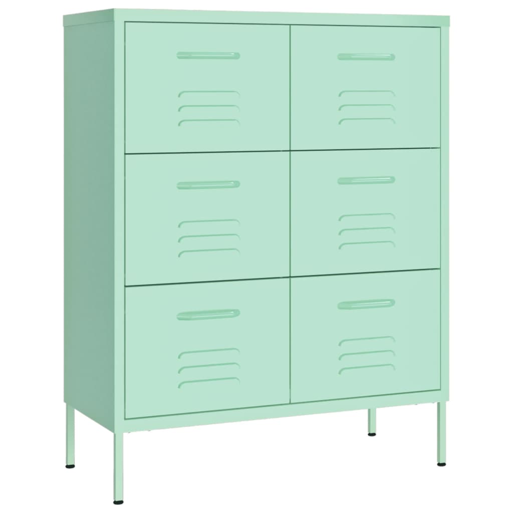 vidaXL Drawer Cabinet Mint 80x35x101.5 cm Steel