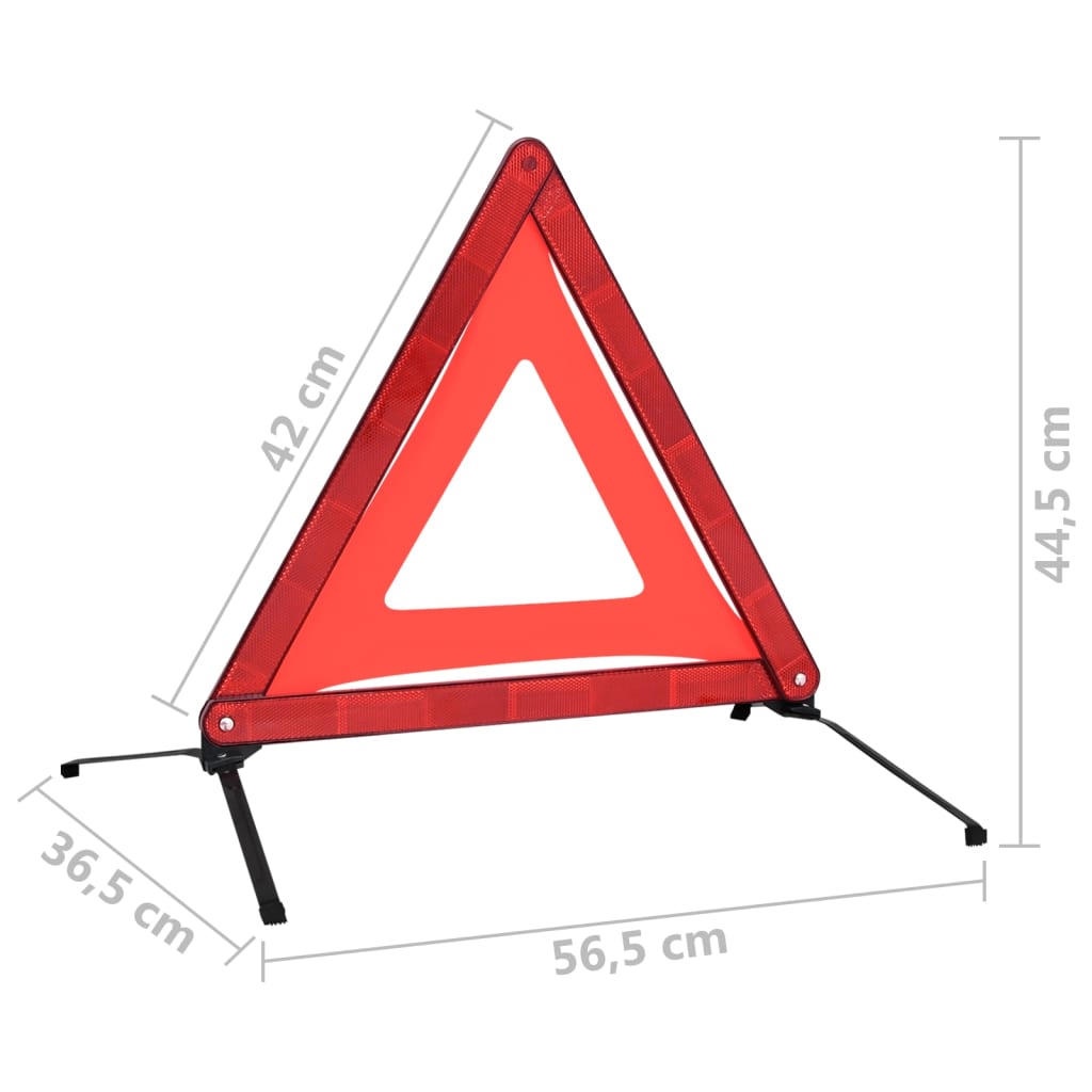 vidaXL Traffic Warning Triangles 4 pcs Red 56.5x36.5x44.5cm