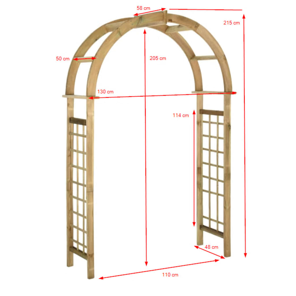 vidaXL Trellis Arch Green Impregnated Pinewood vidaXL.ie