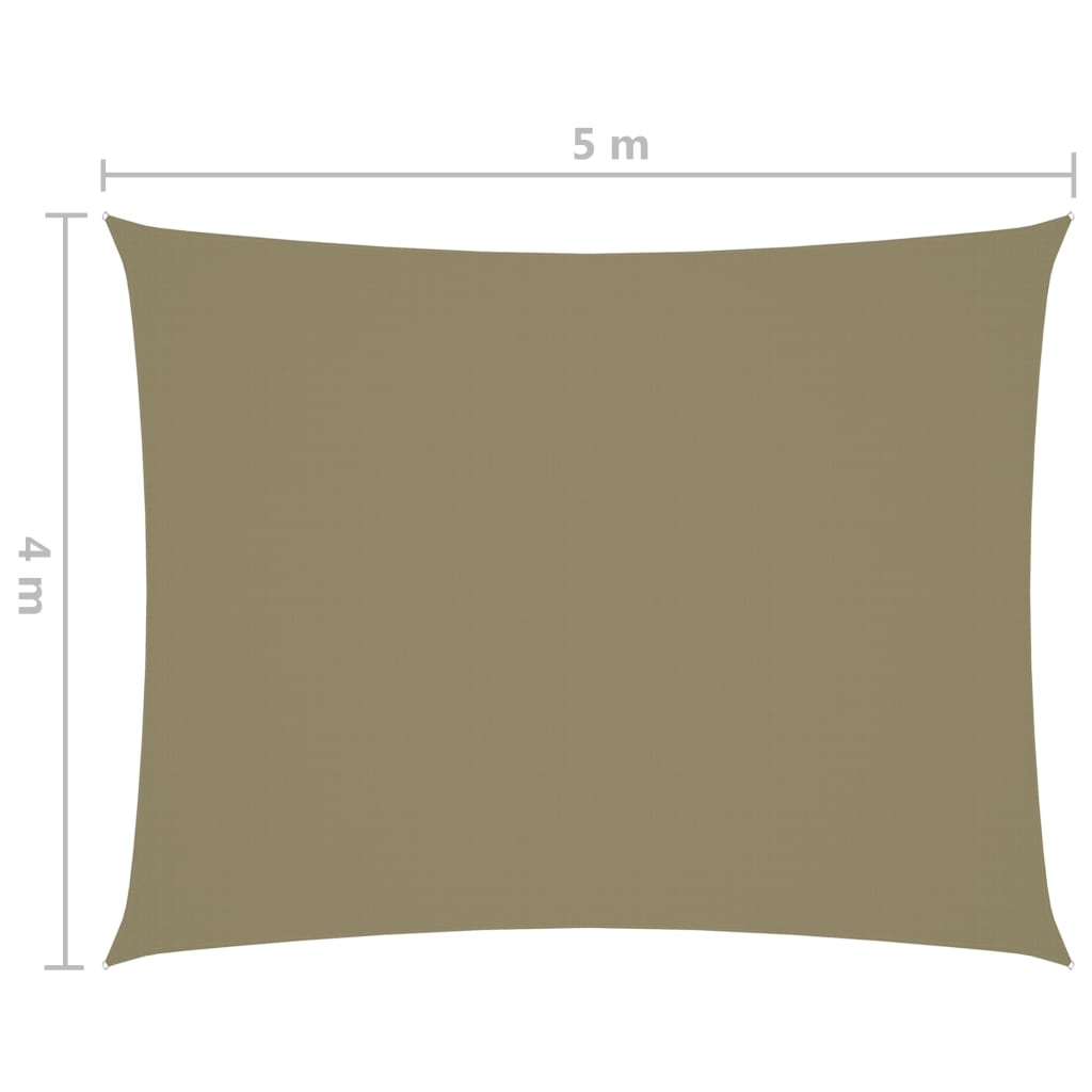 vidaXL Sunshade Sail Oxford Fabric Rectangular 4x5 m Beige