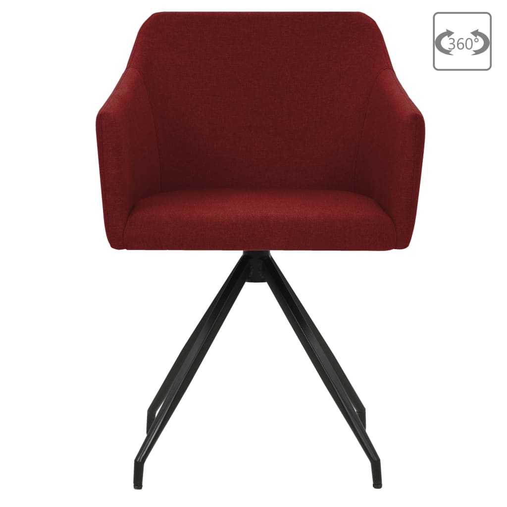 vidaXL Swivel Dining Chairs 2 pcs Wine Red Fabric