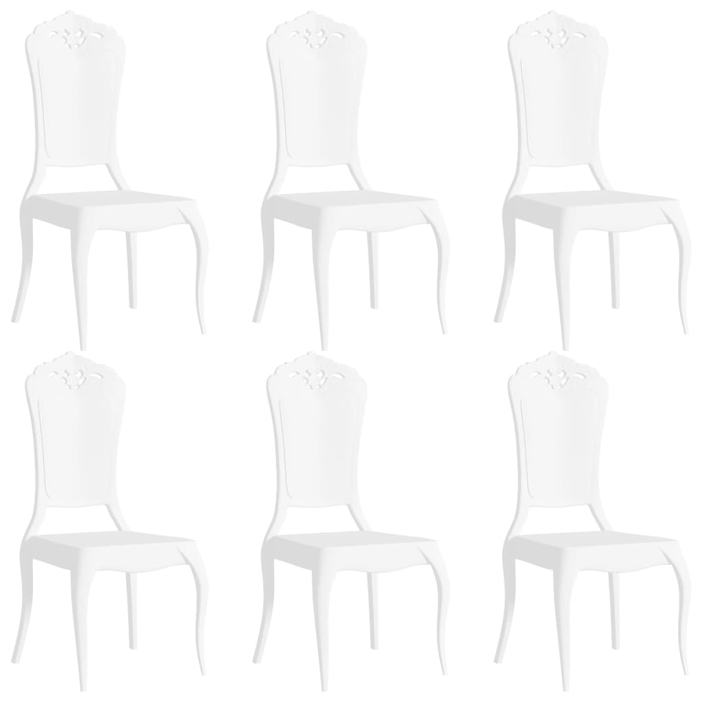 vidaXL Dining Chairs 6 pcs White Polycarbonate