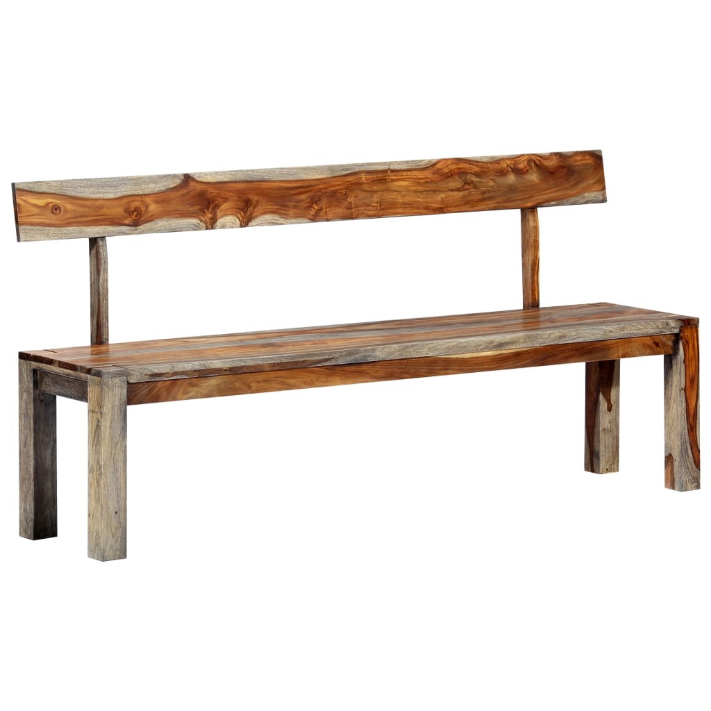 vidaXL Bench 160 cm Grey Solid Sheesham Wood