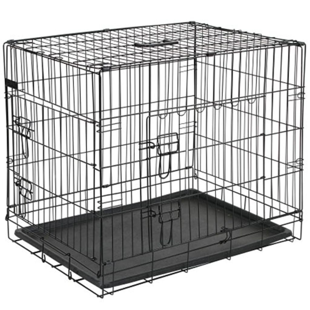 @Pet Dog Transport Crate Metal 92.5x57.5x64 cm Black 15003