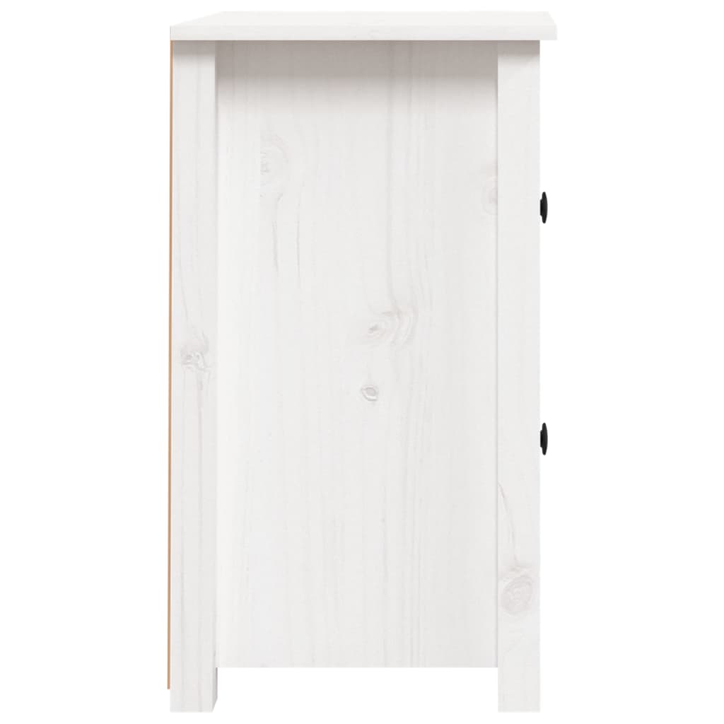 vidaXL Bedside Cabinet White 40x35x61.5 cm Solid Wood Pine