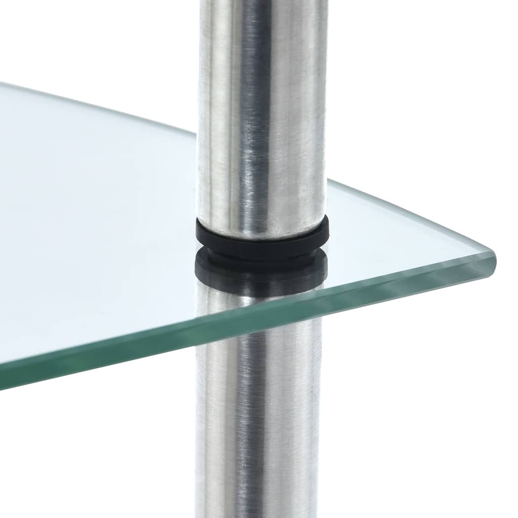 vidaXL 5-Tier Shelf Transparent 30x30x130 cm Tempered Glass