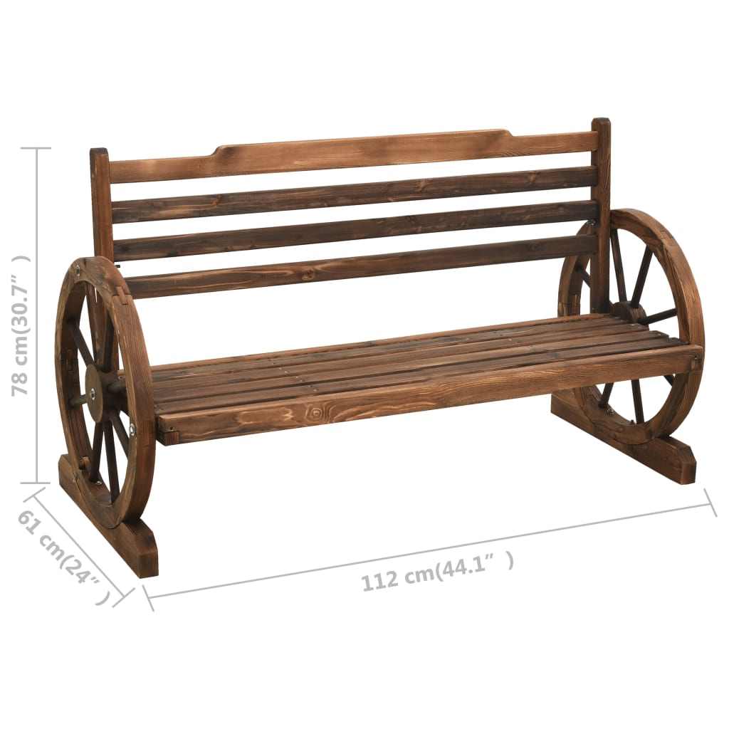 vidaXL Garden Bench 112 cm Solid Firwood