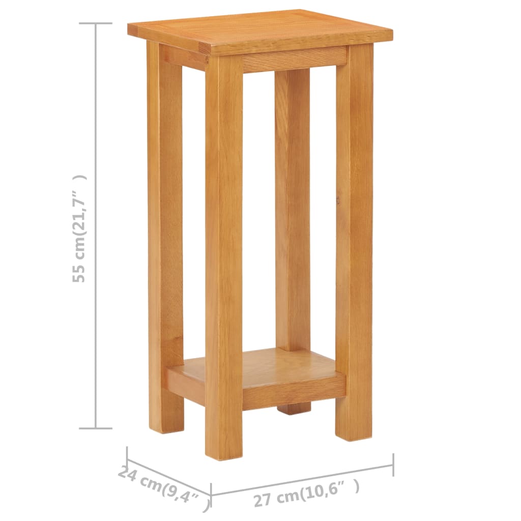 vidaXL Side Table 27x24x55 cm Solid Oak Wood