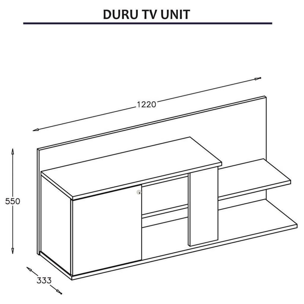 Homemania TV Stand Duru 122x33.3x55 cm Walnut