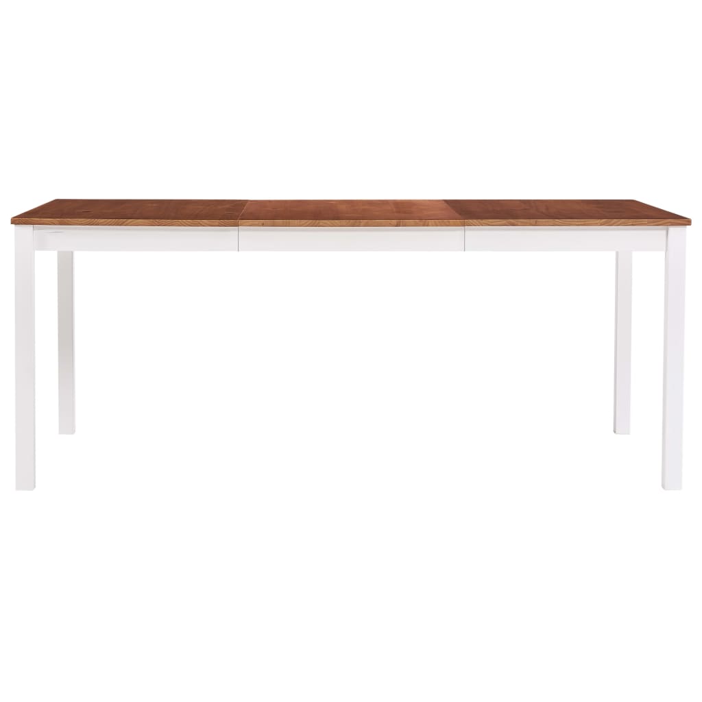 vidaXL Dining Table White and Brown 180x90x73 cm Pinewood