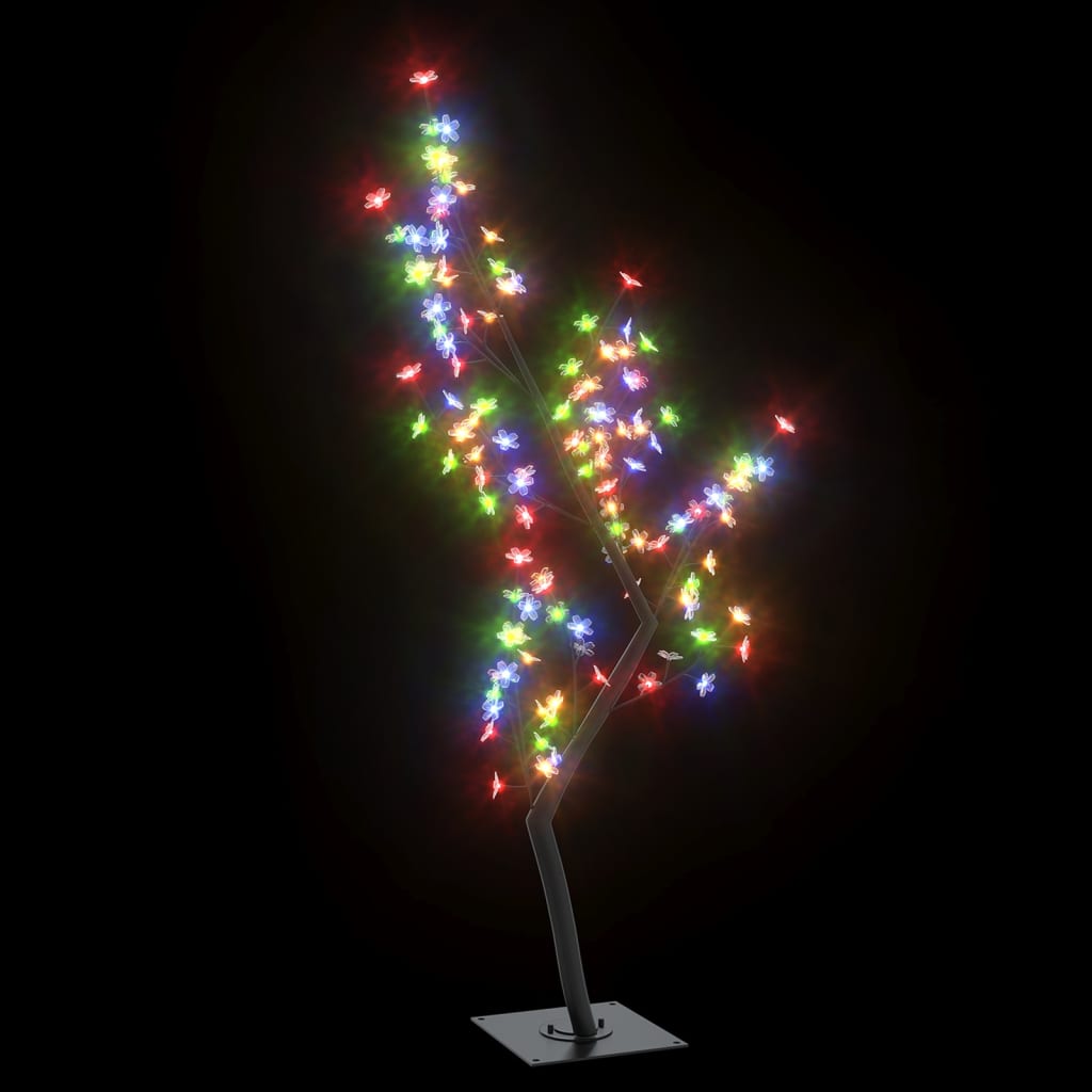 vidaXL Christmas Tree 128 LEDs Colourful Light Cherry Blossom 120 cm