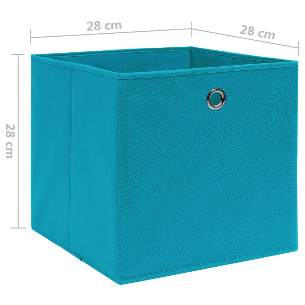vidaXL Storage Boxes 10 pcs Non-woven Fabric 28x28x28 cm Baby Blue