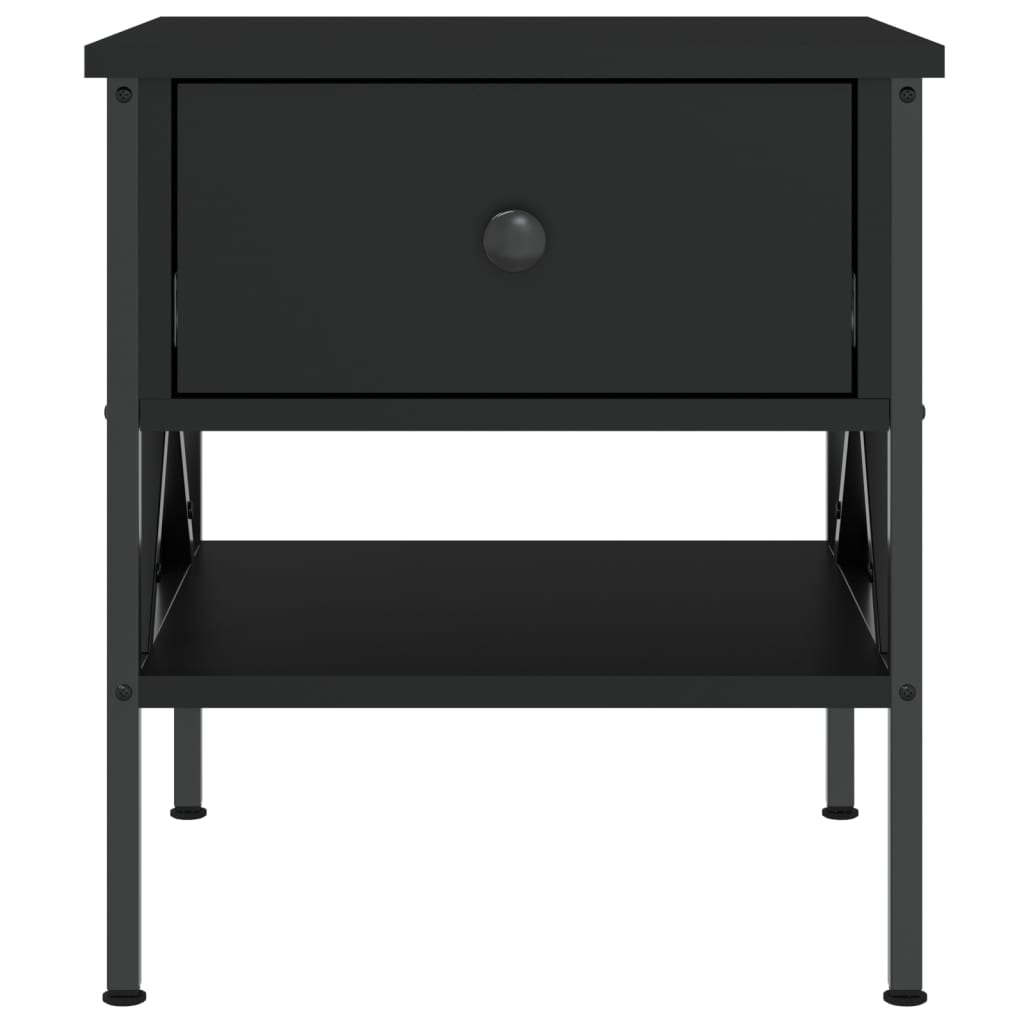 vidaXL Bedside Table Black 40x42x45 cm Engineered Wood