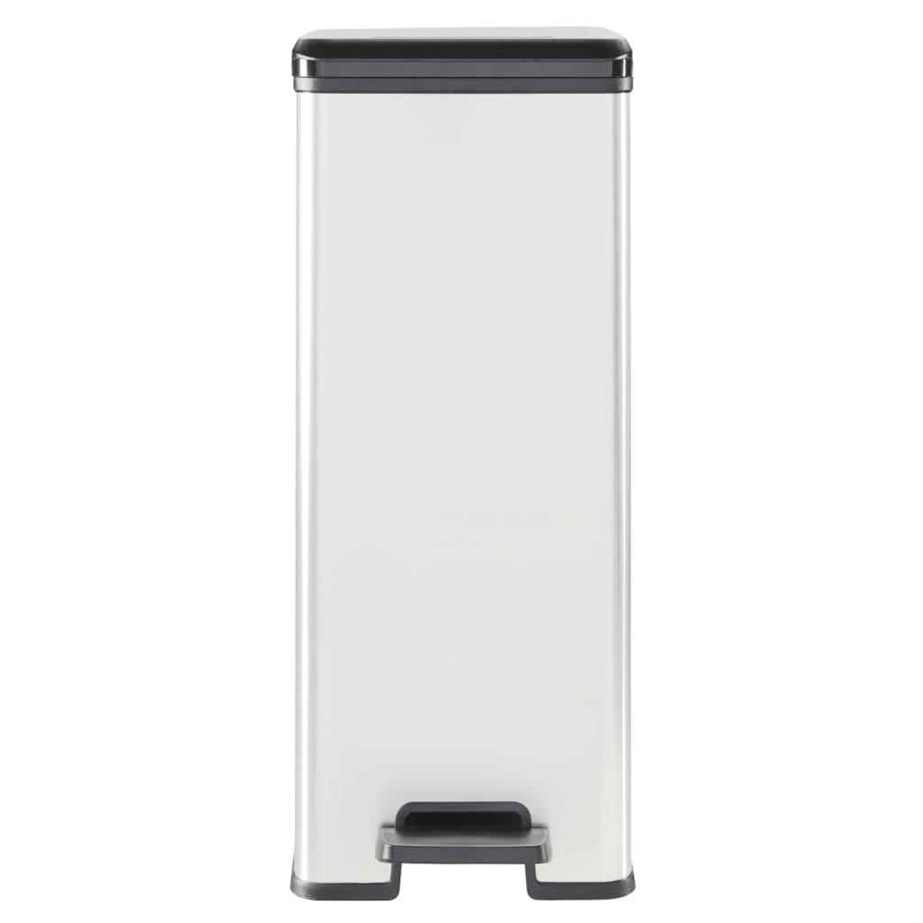 Curver Slim Pedal Bin Deco 40L Silver vidaXL.ie