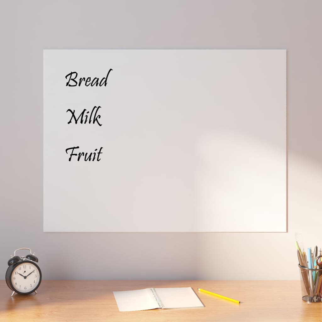 vidaXL Wall-mounted Magnetic Board White 80x60 cm Tempered Glass