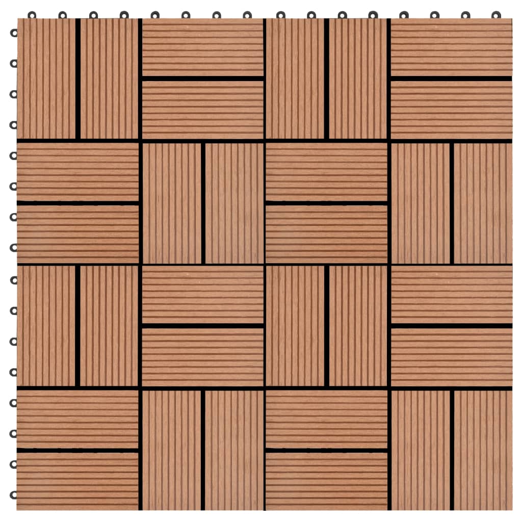 vidaXL 22 pcs Decking Tiles 30x30 cm 2 sqm WPC Brown