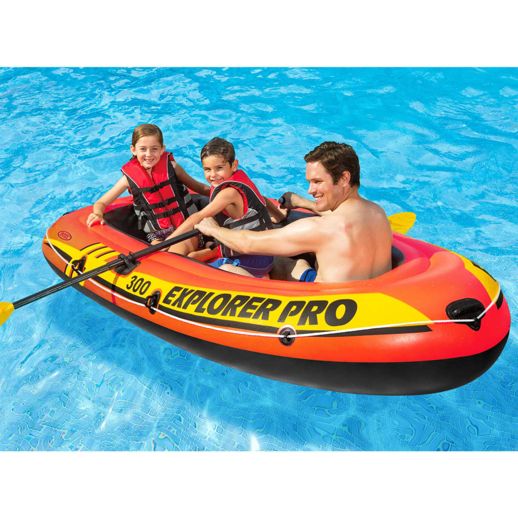 Intex Explorer Pro 300 Set Inflatable Boat with Oars and Pump 58358NP
